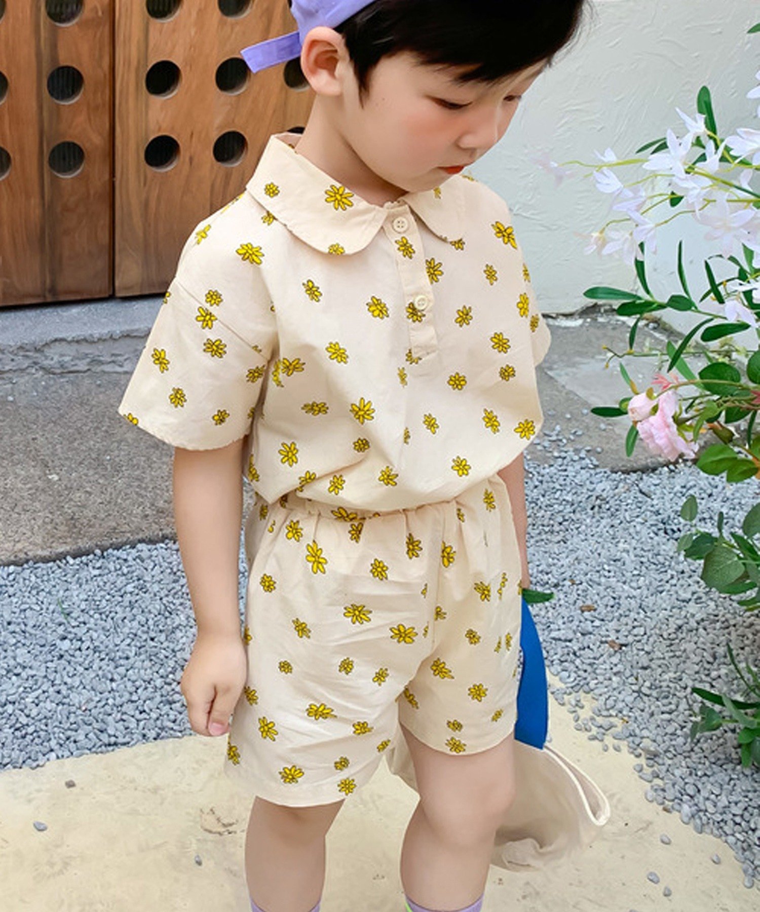 Маленький комплект платьев с цветочным принтом Aimoha Kids, beige — фото 3