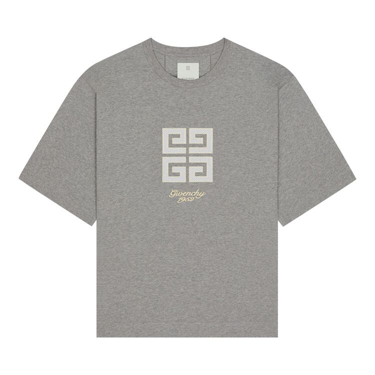 

Футболка Givenchy 4G Embroidered Crewneck T-Shirt Light Grey Melange, серый