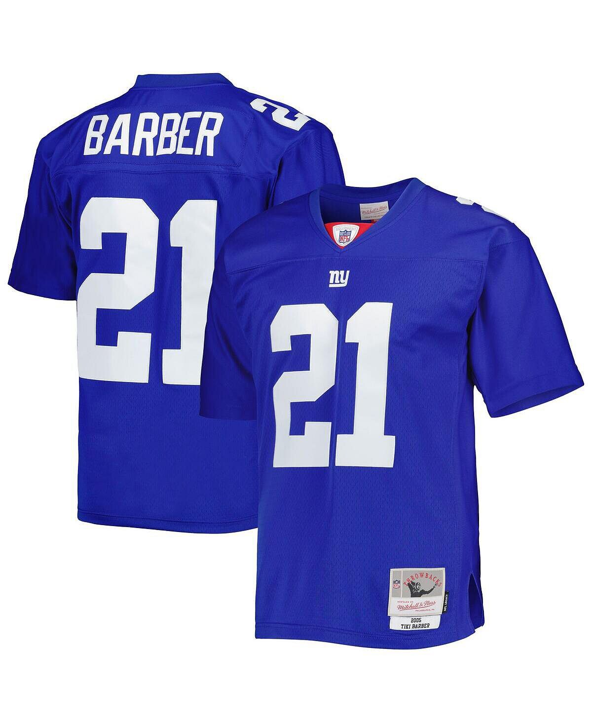 

Мужская футболка Tiki Barber Royal New York Giants 2005 Legacy Replica Джерси Mitchell & Ness