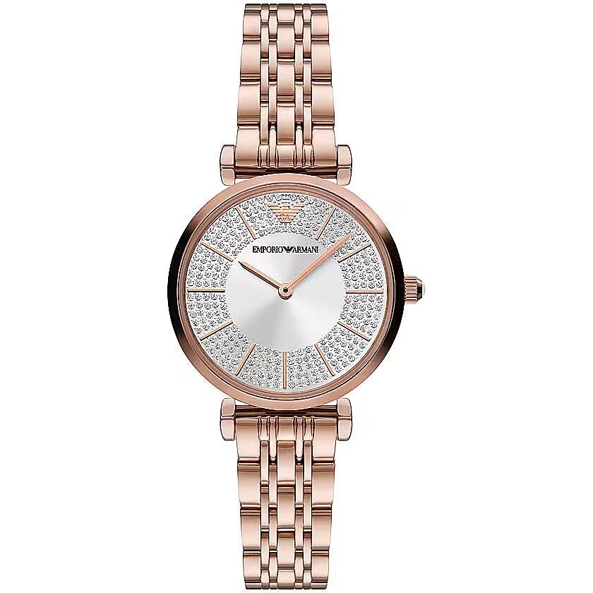 

Элегантные часы из розовой бронзы с кристаллами Armani Emporio
