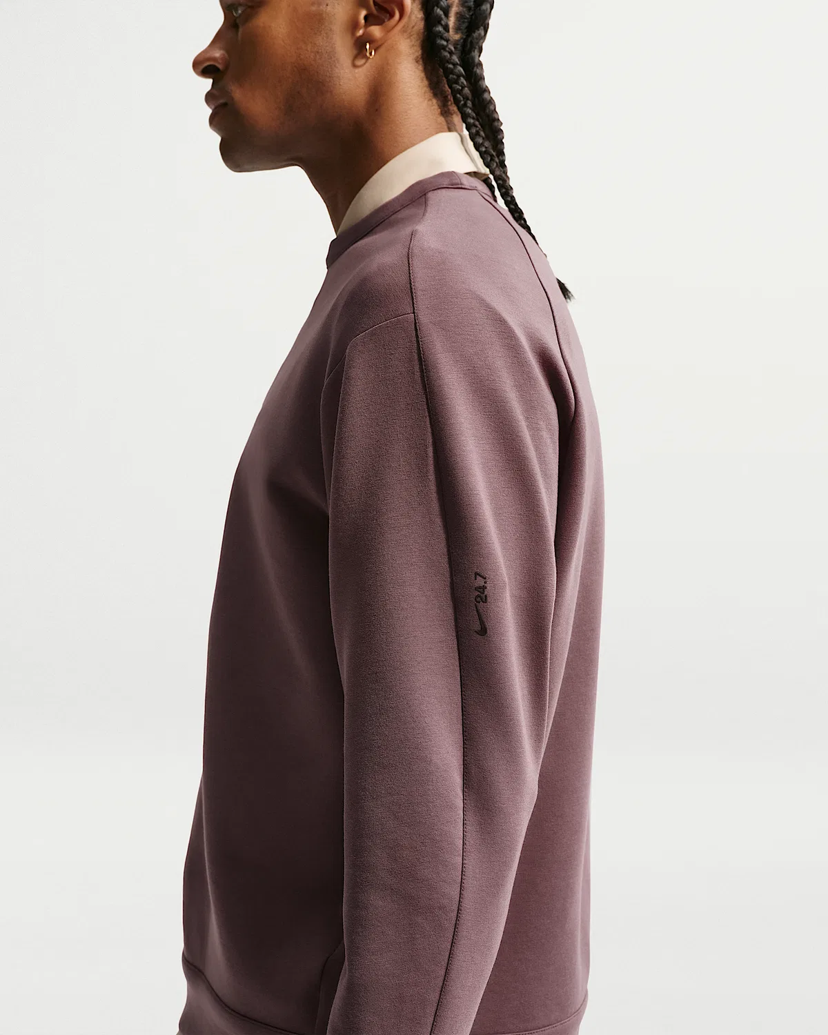 Мужская футболка Nike 24.7 ImpossiblySoft Dri-FIT Crew, Tattoo/Black/Burgundy Crush — фото 3