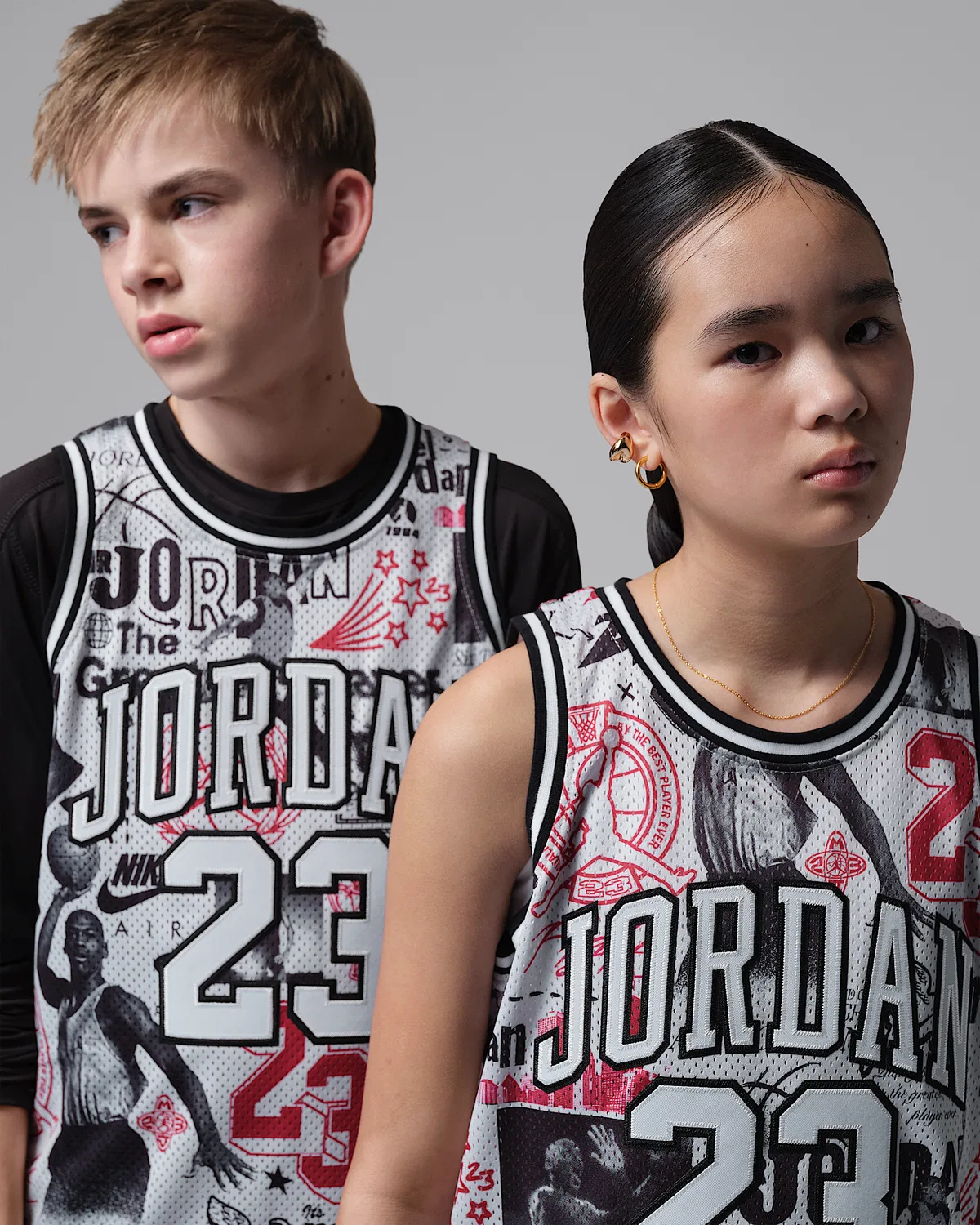 Детская футболка Jordan Printed 23 Jersey, Neutral Grey — фото 3