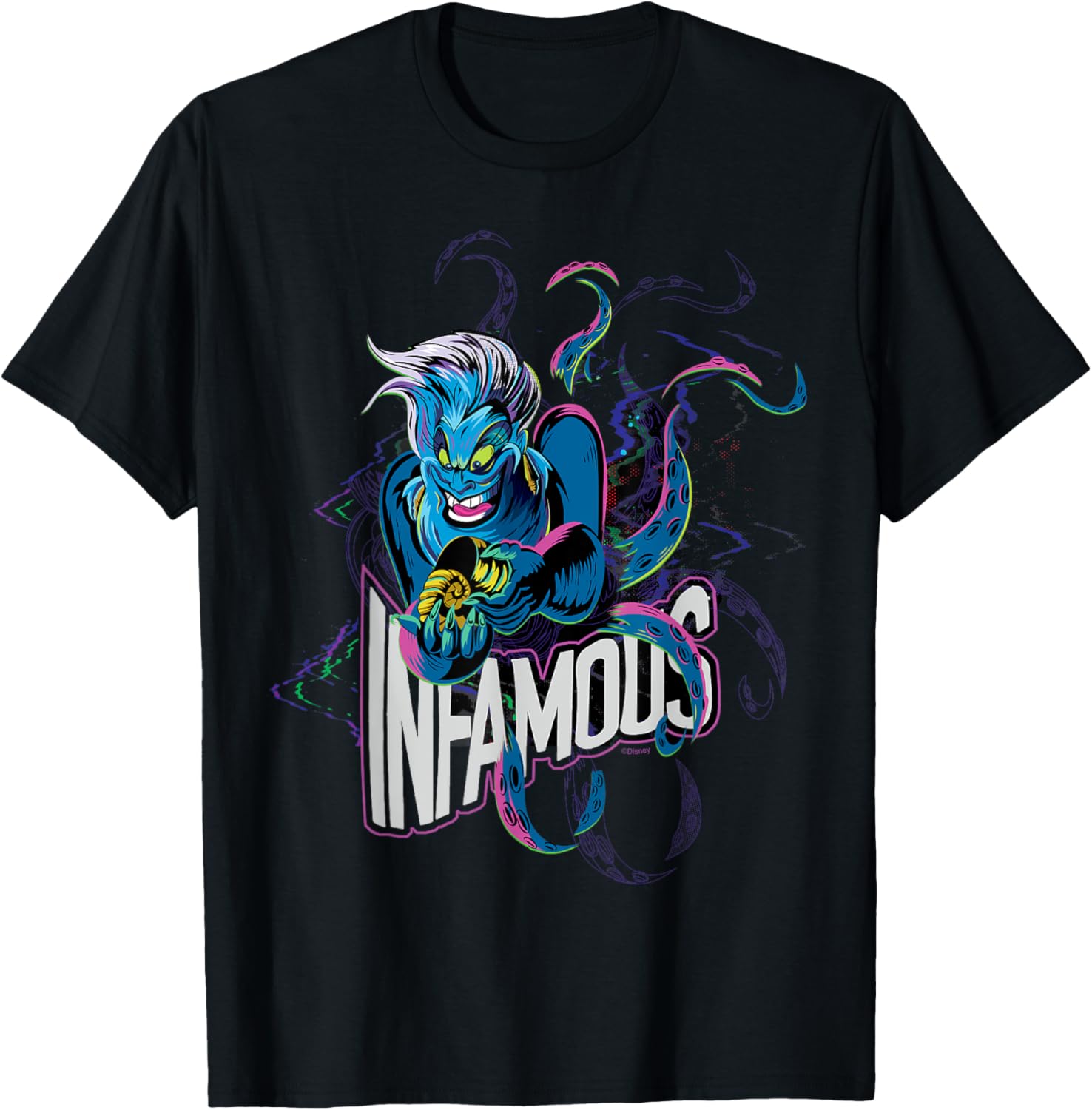 

Футболка с изображением злодейки Диснея Урсулы Ноториус, черная Disney