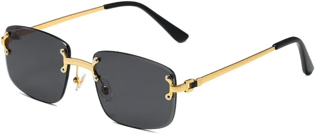 

Солнцезащитные очки с защитой от УФ-излучения UV400 | Металлическая оправа, панк-стиль, цветные линзы | Для женщин и мужчин, для занятий спортом на открытом воздухе и вождения DSVIGF, Black