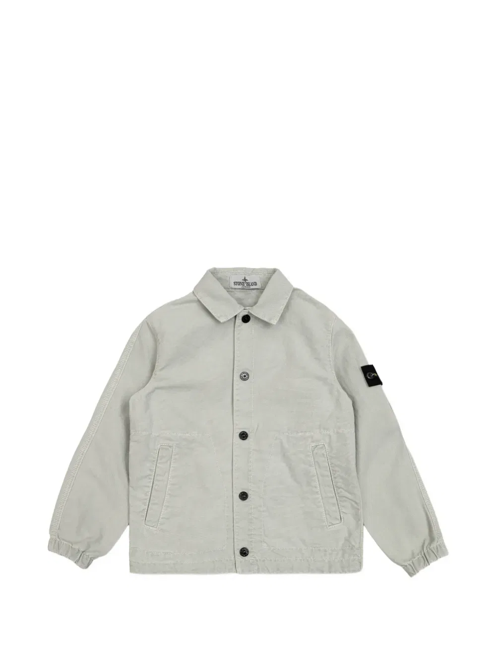 Куртка с нашивкой в виде пуговицы и логотипа Stone Island Junior, серый