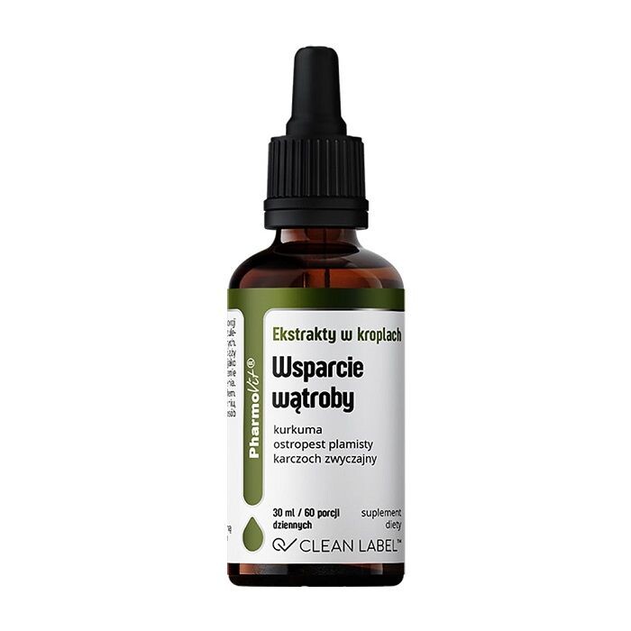 

Препарат, поддерживающий функцию печени Pharmovit Clean Label Ekstrakty w Kroplach Wsparcie Wątroby, 30 мл