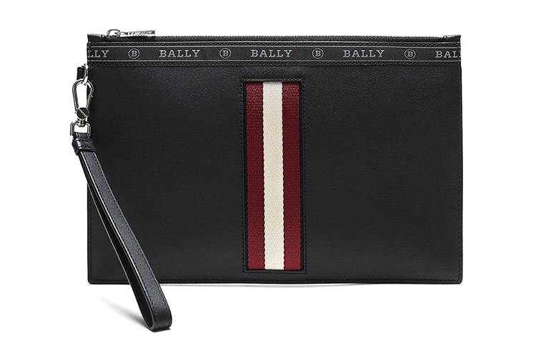 

BALLY Кожаная сумка-клатч на молнии, обычная мужская, черная, красная, белая