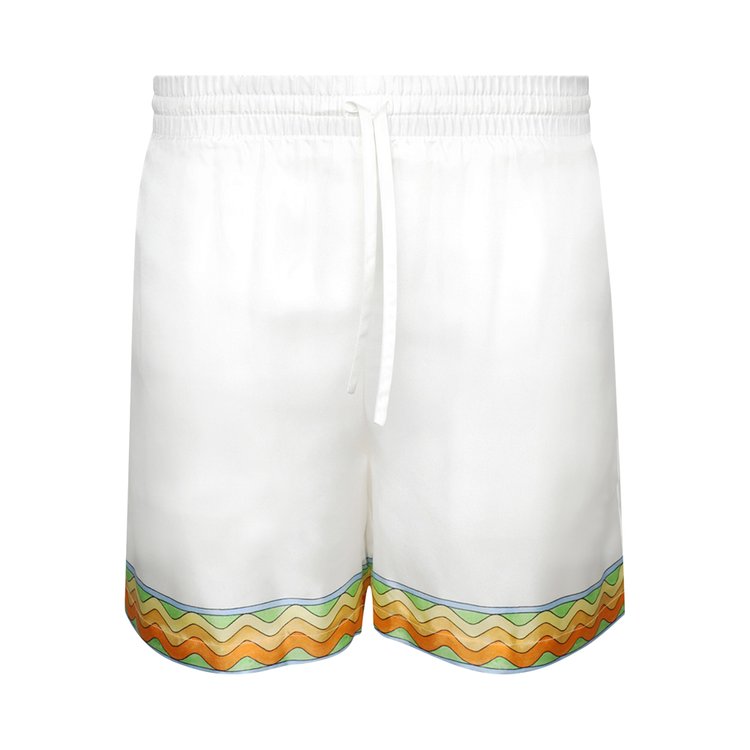 

Шорты Casablanca Afro Cubism Tennis Club Silk Shorts, белый