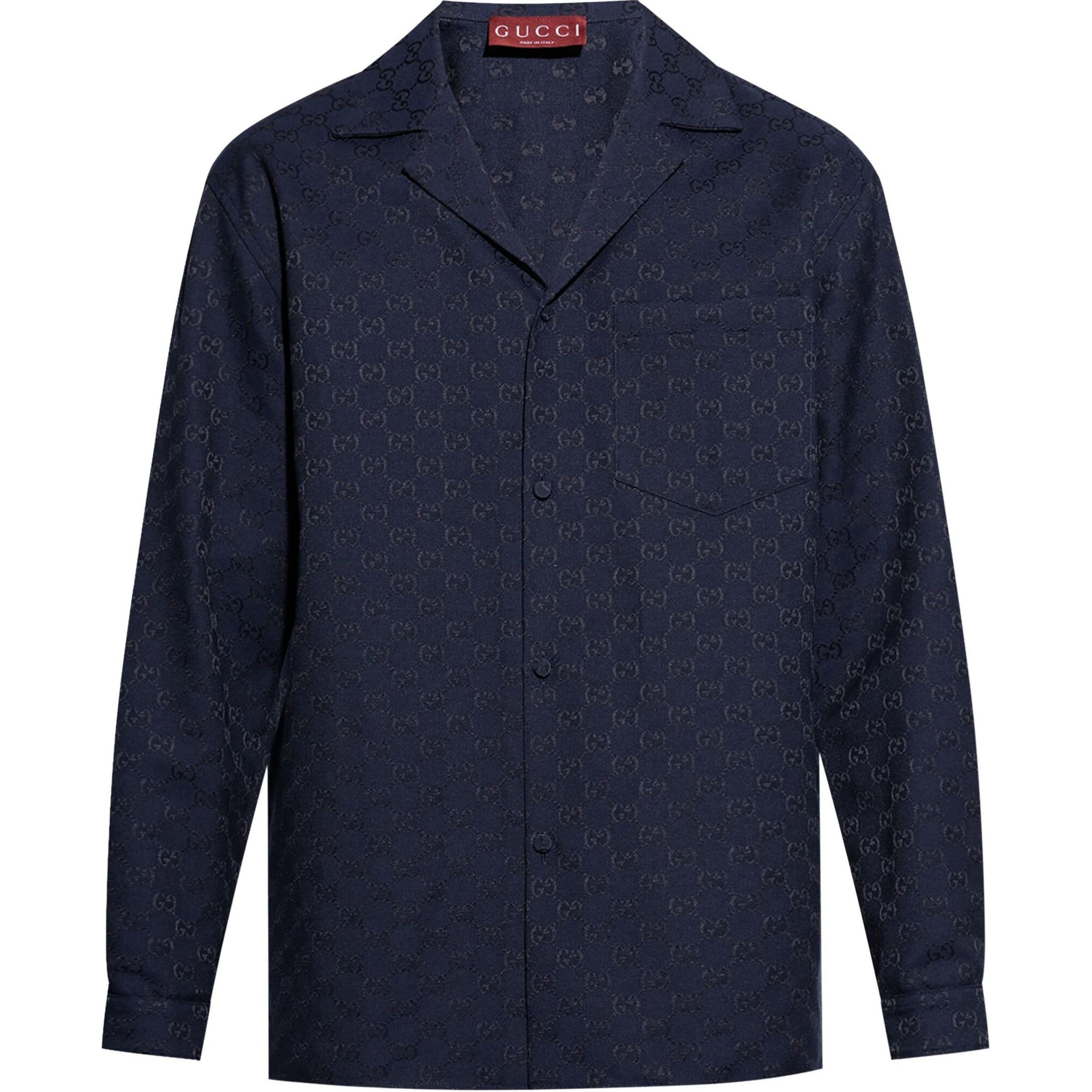 

Gg рубашка с длинным рукавом и воротником GUCCI, marine синий