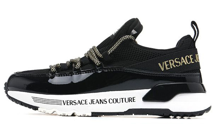 

Кроссовки VERSACE JEANS Couture Logo-print Almond-toe Sneakers, черный