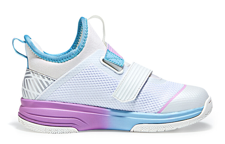 Детские баскетбольные кроссовки Kids Mid-top White/Light Purple Quasi-Kids, белый/светло-фиолетовый — фото 2