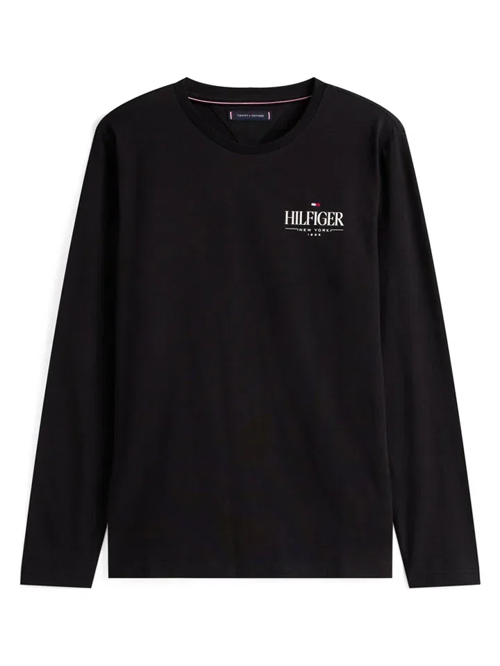 Лонгслив с принтом Tommy Hilfiger, черный — фото 4