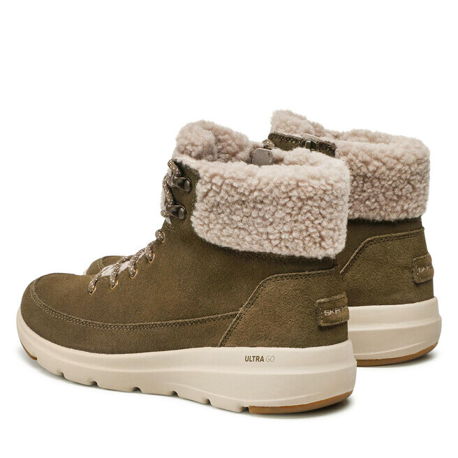 Ботинки женские Skechers GlacialUltra с мехом, зеленый — фото 3