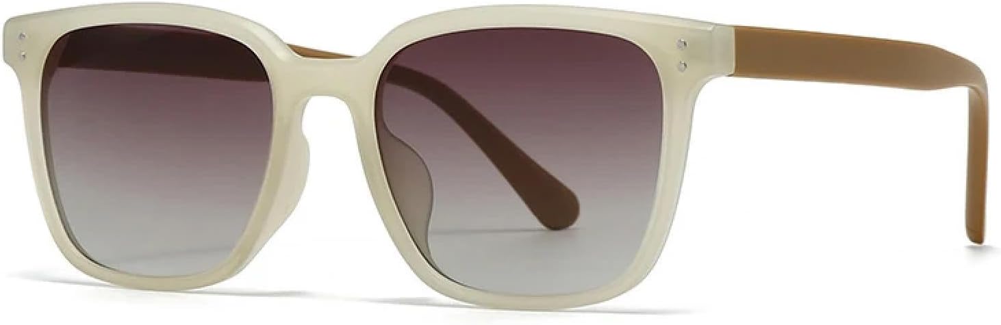 

Модные солнцезащитные очки для женщин, защита от УФ-излучения UV400, ретро, ​​с заклепками, мужские, желто-зеленые, защита от УФ-излучения UV400 VFDHN, Beige Brown Tea