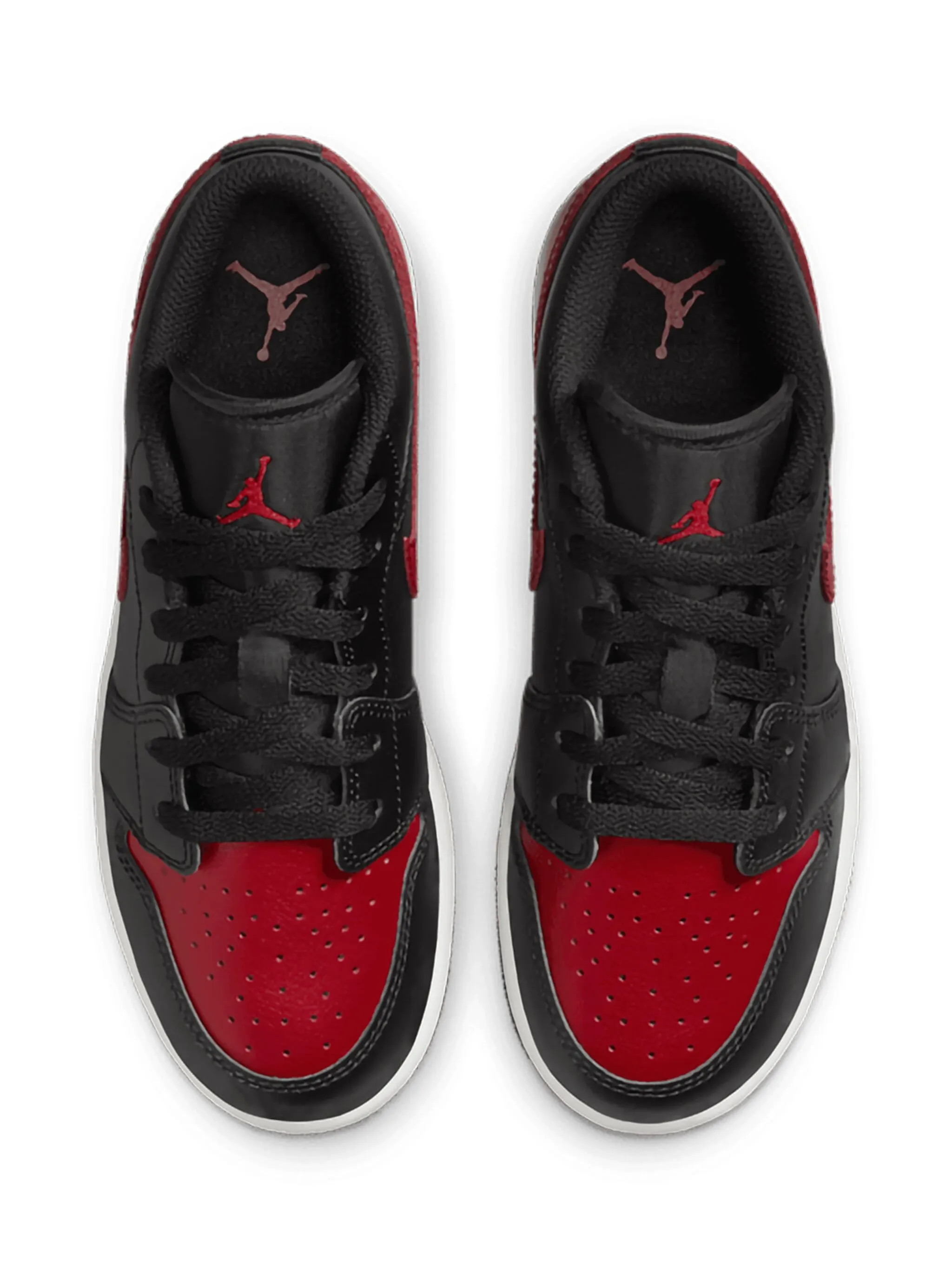Кроссовки Jordan 1 Low Bred Twist - Black/Varsity Red/White Jordan Kids, черный — фото 2