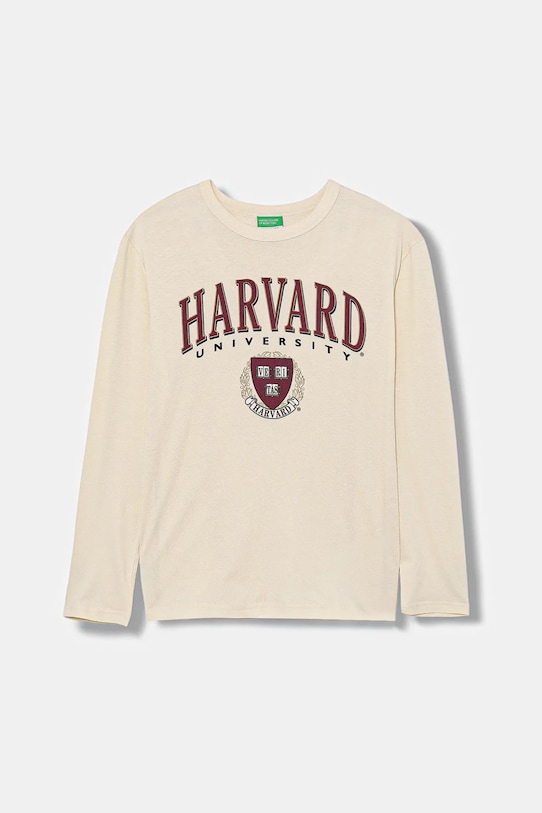 

Детская хлопковая кофта с длинным рукавом United Colors Of Benetton, бежевый