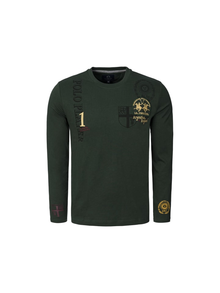 

Рубашка с длинными рукавами MBR301 темно-зеленого цвета La Martina