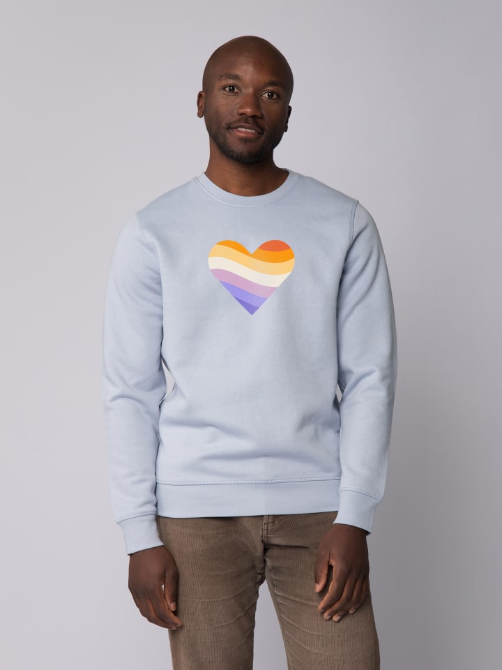 

Толстовка wat Apparel Rainbow Heart, цвет serene blue