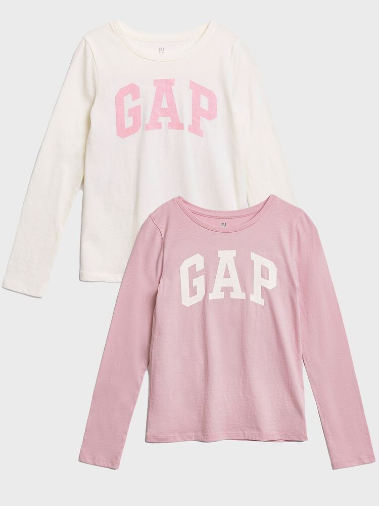 

Детские футболки с логотипом, 2 шт. Gap, розовый