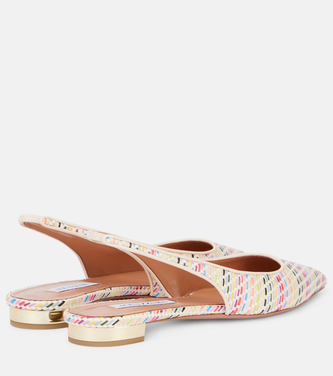 Туфли-лодочки Purist Sling с открытой пяткой Aquazzura, Multi White — фото 2