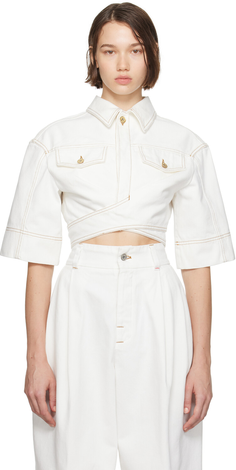 

Белая джинсовая рубашка La Casa 'Le haut de-Nîmes' JACQUEMUS