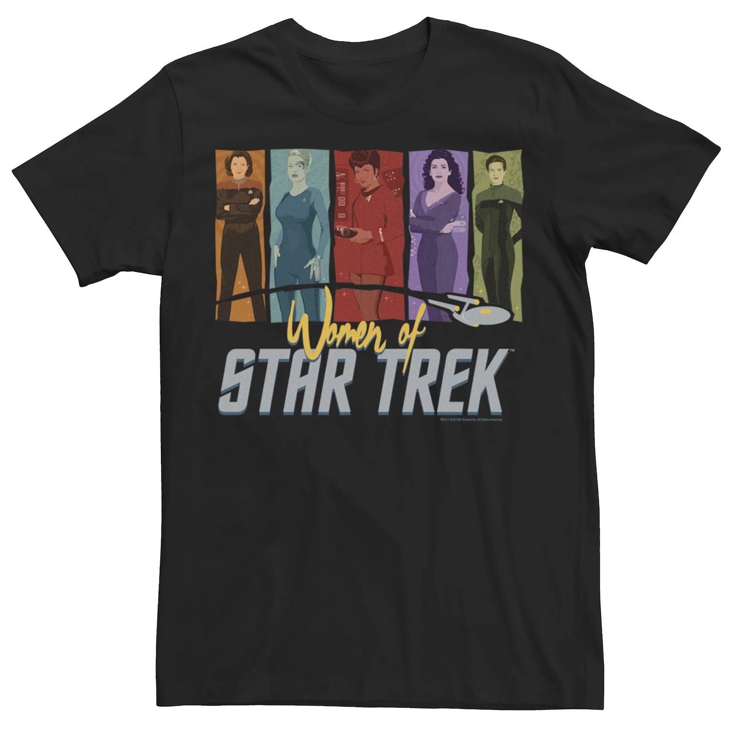 

Мужская футболка Star Trek Women Of Star Trek 5 Silouhette's Licensed Character