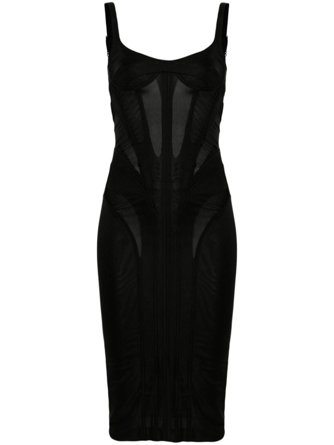 

Mugler платье миди с корсетом, черный
