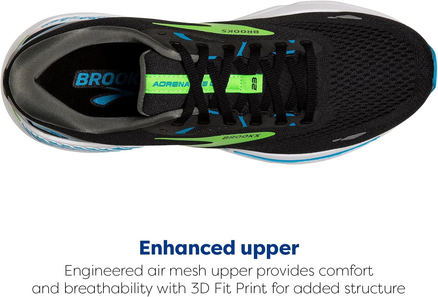 Мужские кроссовки Brooks Adrenaline GTS 23, черный/зеленый — фото 2