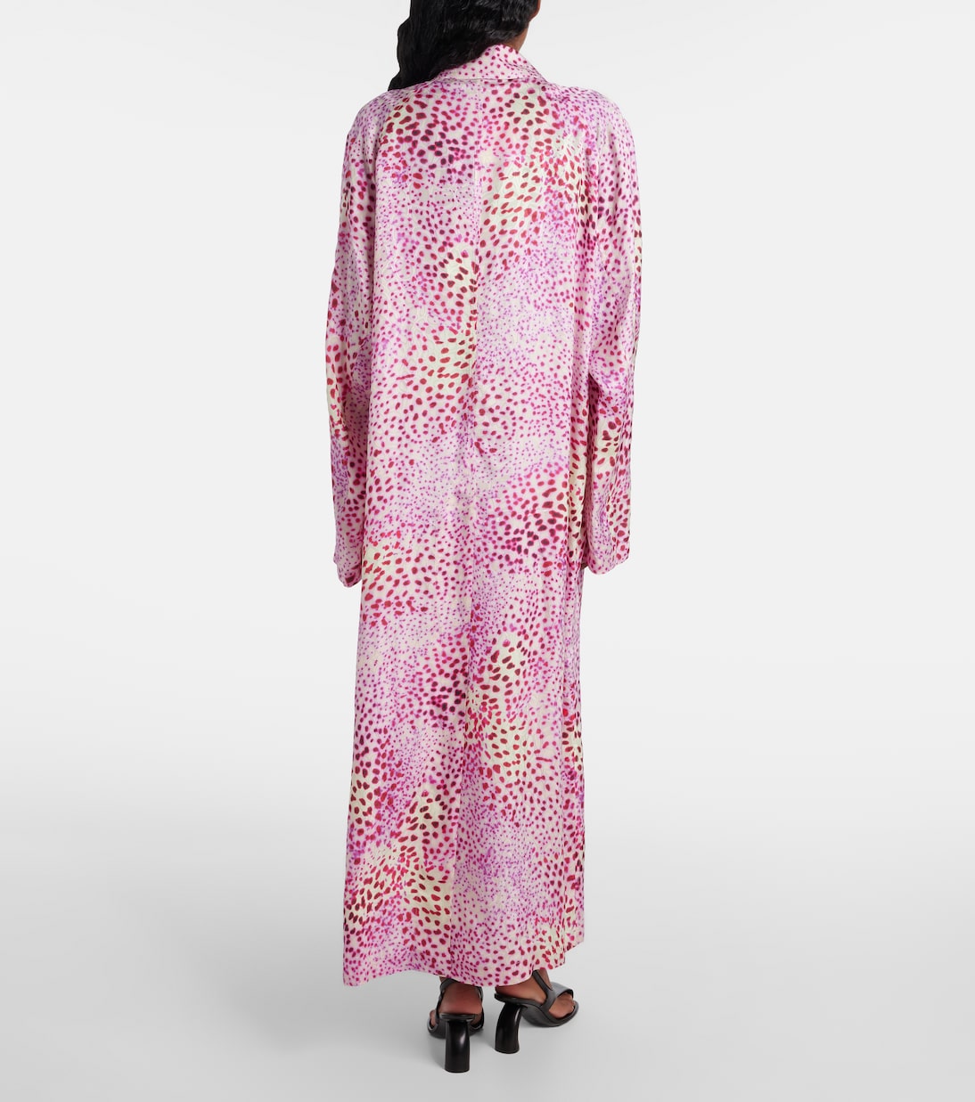 Пальто из жаккарда с принтом Dries Van Noten, фуксия — фото 3