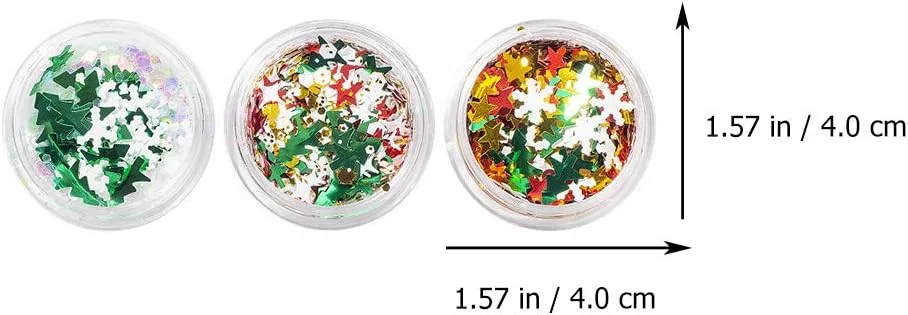 Набор рождественских блесток для маникюра Minkissy (12 коробочек) Minkissy — фото 3