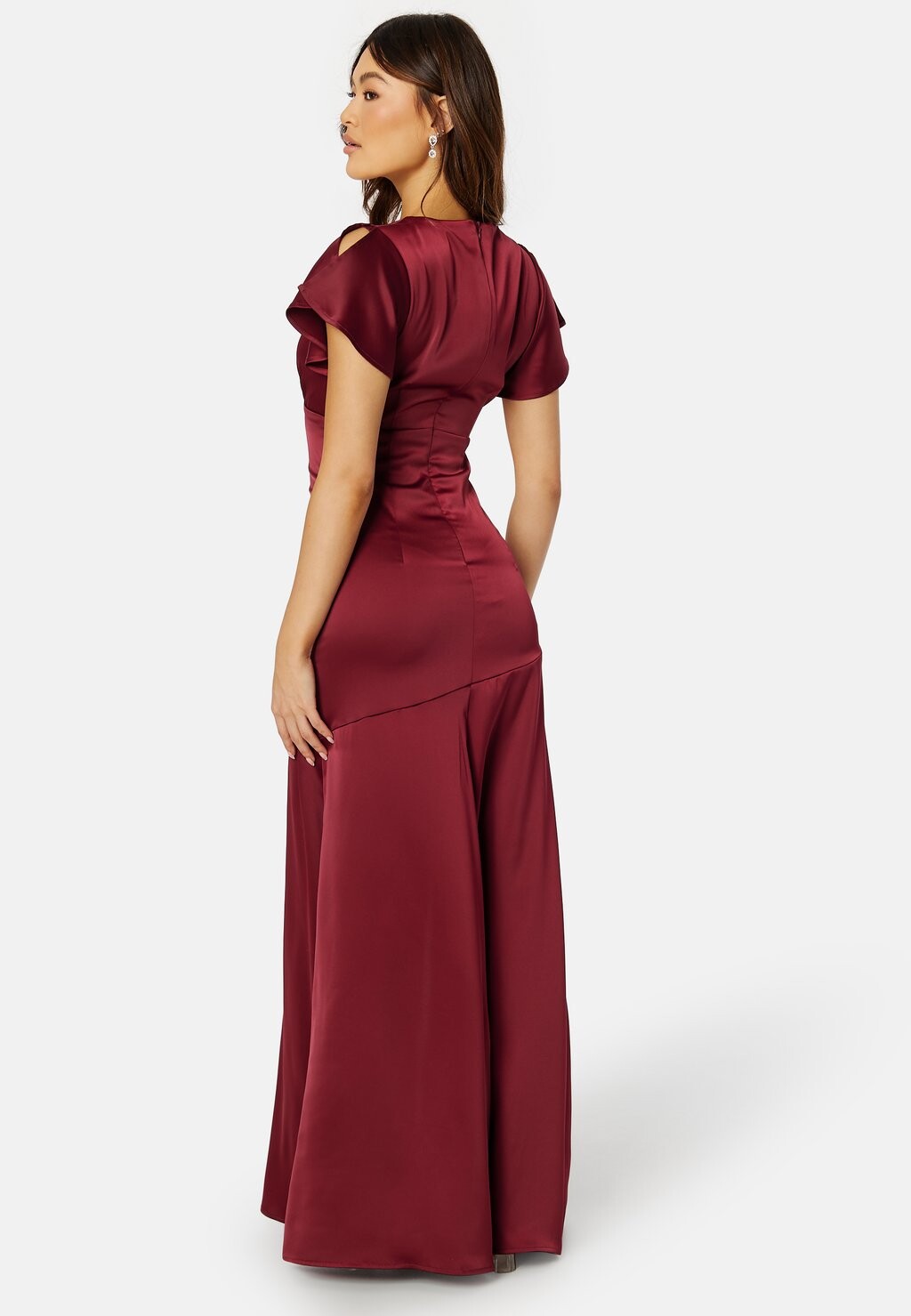 

Вечернее платье Short Sleeve Satin Slit Gown Bubbleroom, лиловый