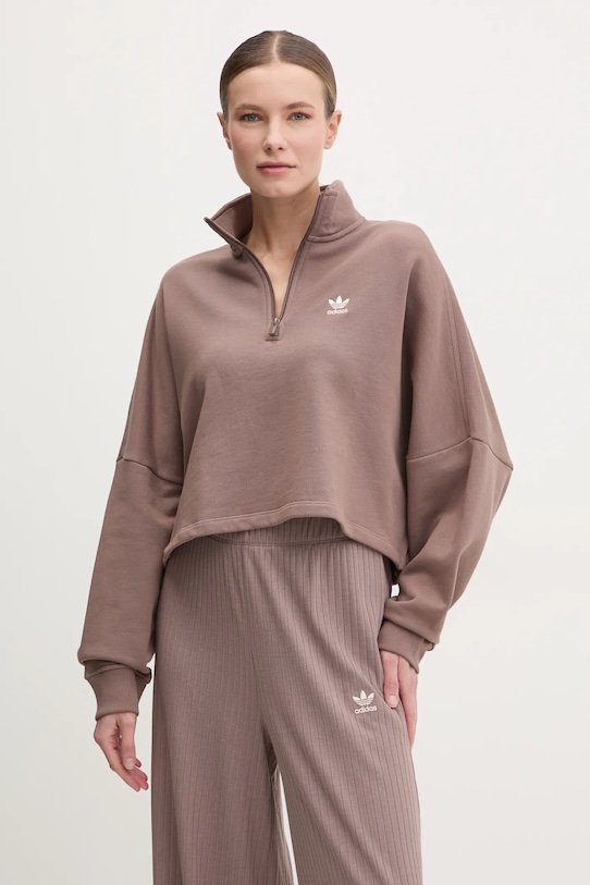 

Хлопковая толстовка Essential Adidas Originals, коричневый