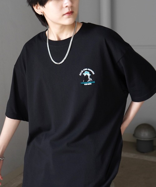 

Футболка свободного кроя с коротким рукавом и вышитым логотипом ILL'S, черный