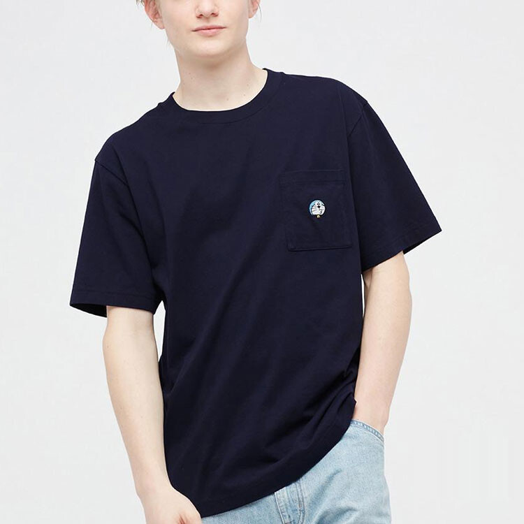 Футболка мужская темно-синяя Uniqlo, темно-синий — фото 4