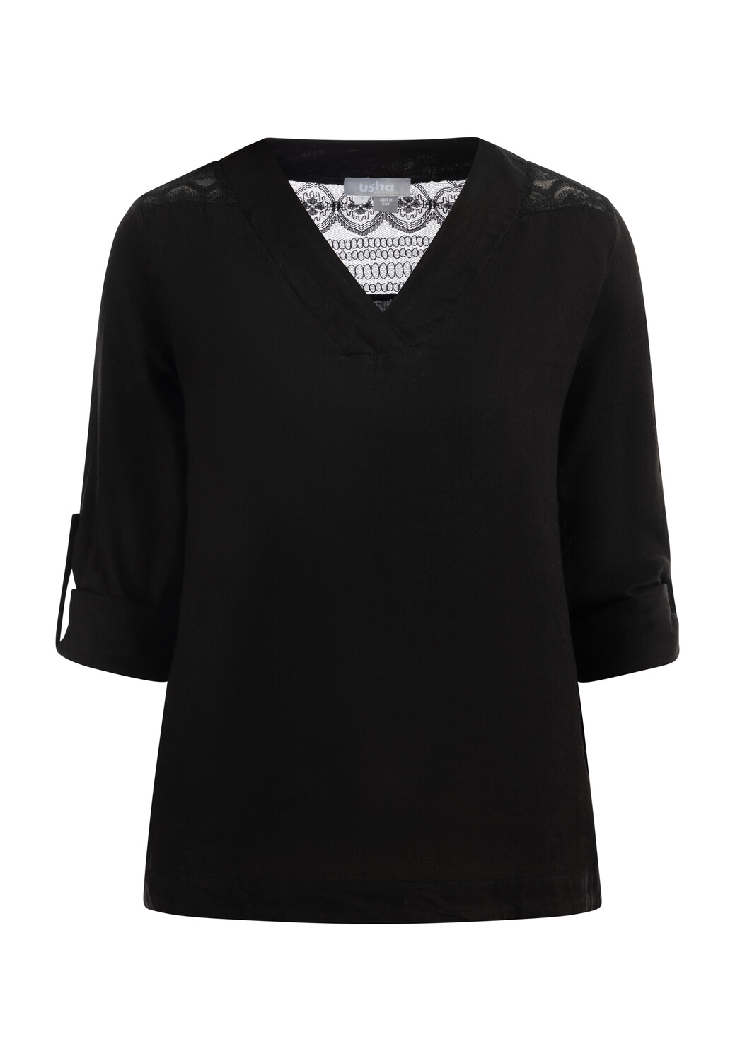 

Блуза Usha nshirt Mit Spitze, черный