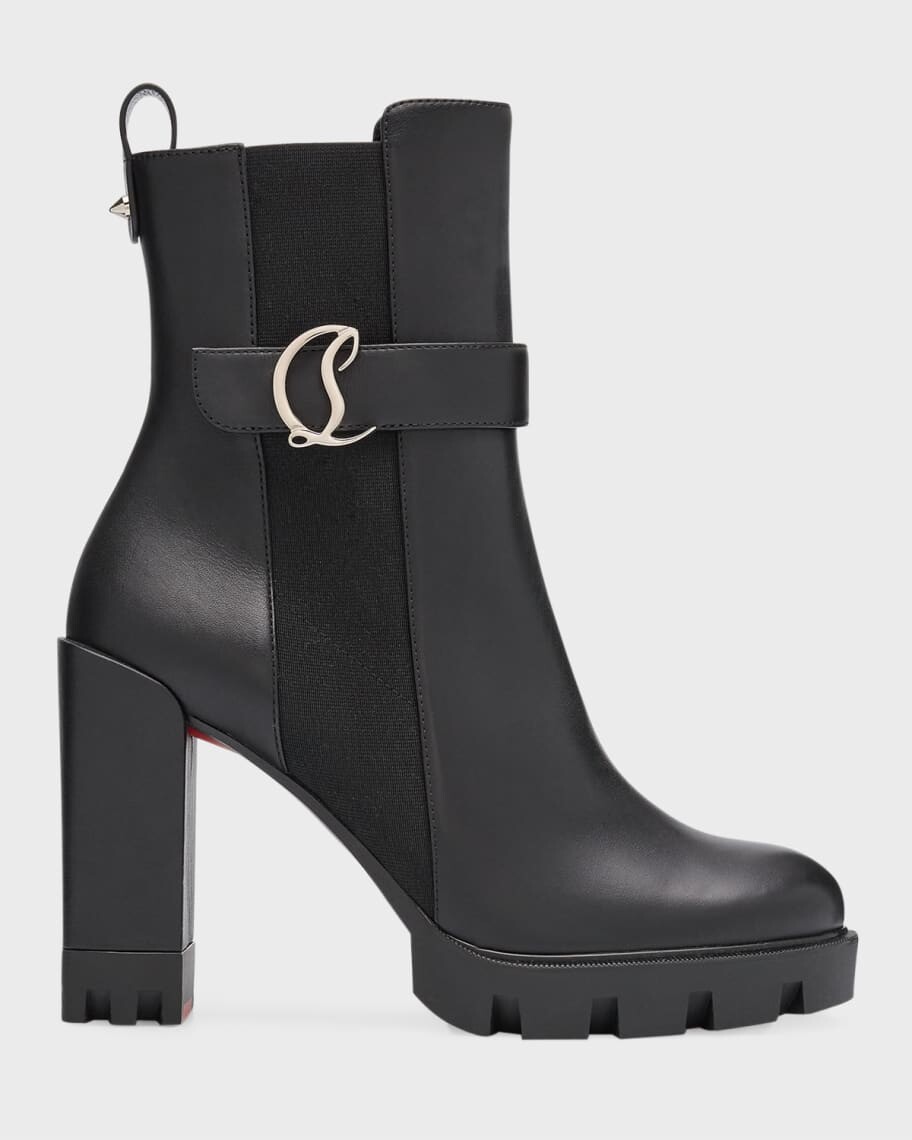 Ботинки челси с красной подошвой и кожаной пряжкой Christian Louboutin