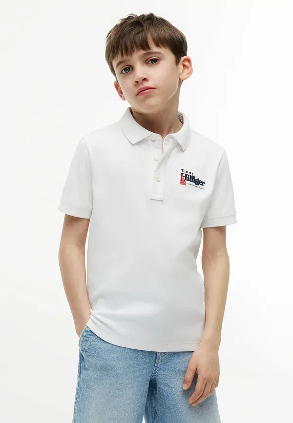 Поло с графическим принтом Tommy Hilfiger Interlock, белый — фото 2