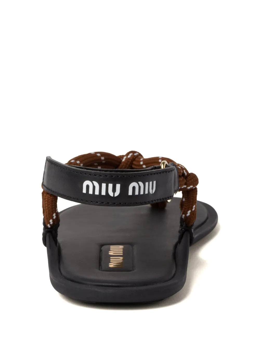 Сандалии с веревочными ремешками MIU MIU, коричневый — фото 3