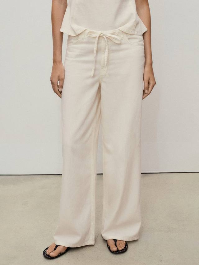 

Широкие брюки Mery из хлопкового состава Mango