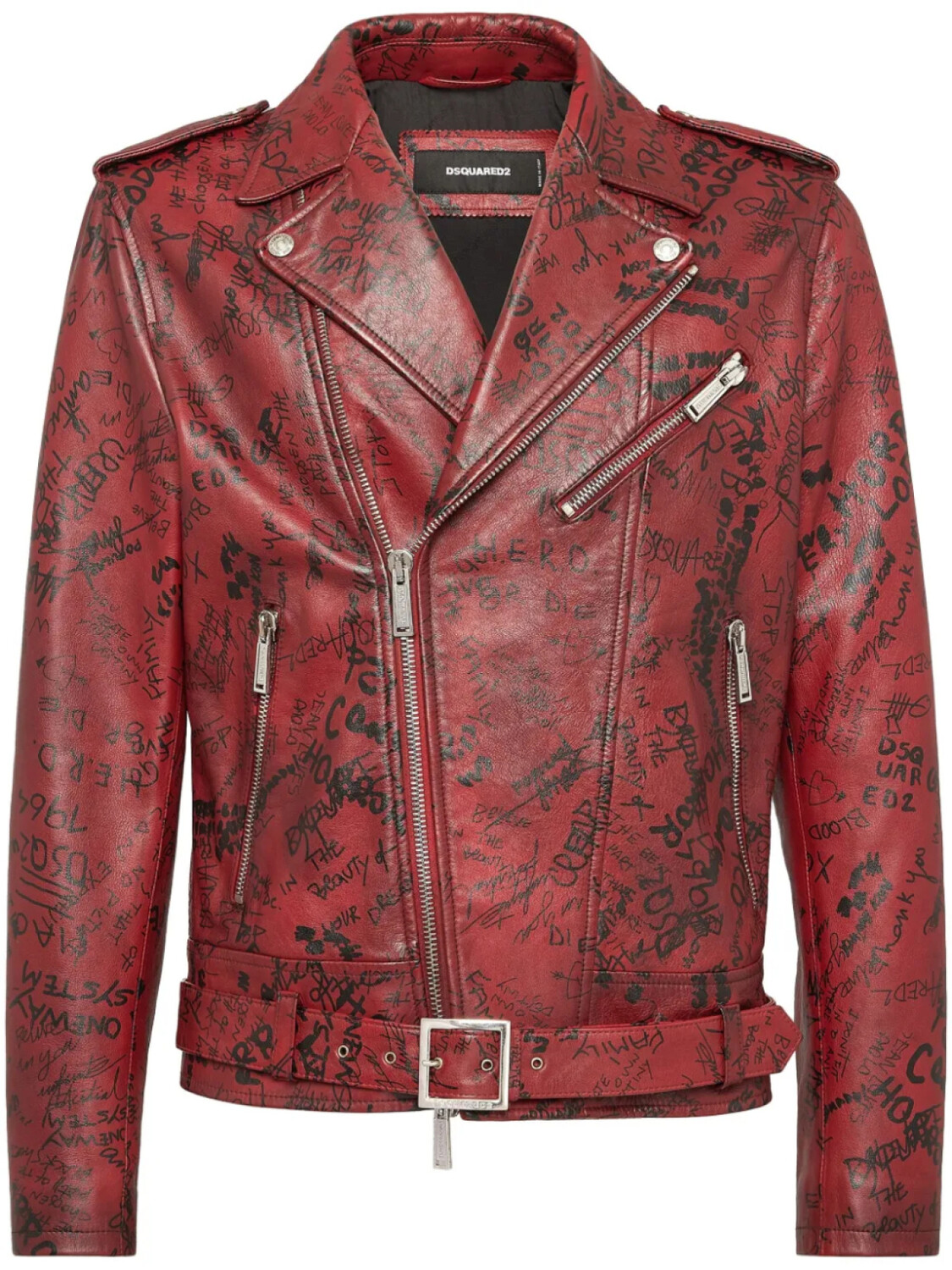 

Кожаная куртка с логотипом DSQUARED2, красный