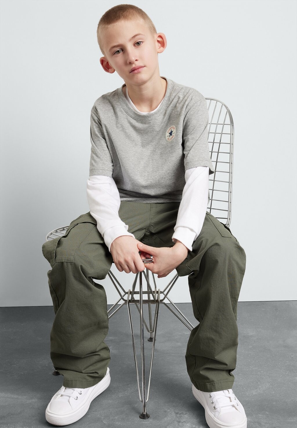 Базовая футболка UNISEX Converse, цвет grey heather — фото 2