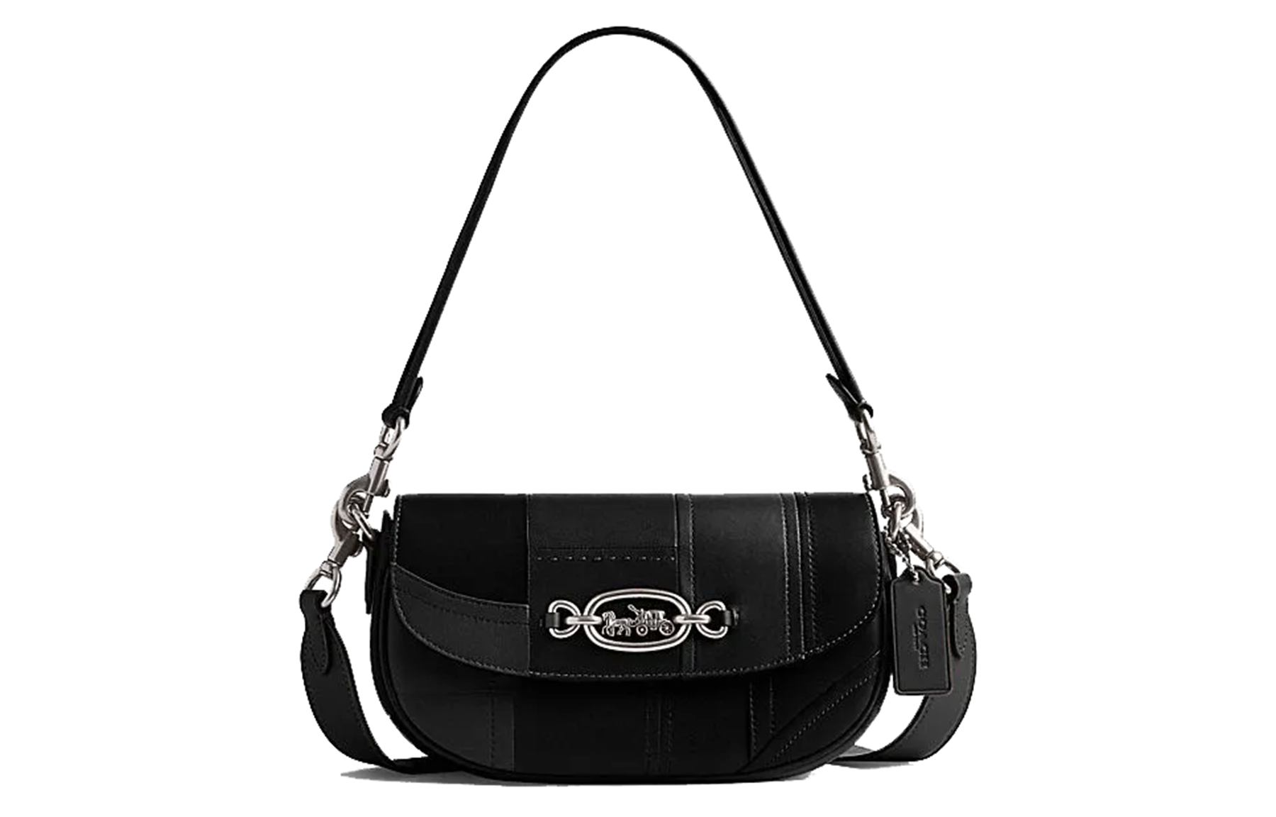 

COACH Сумка-седло из овчины через плечо средний размер женская черная