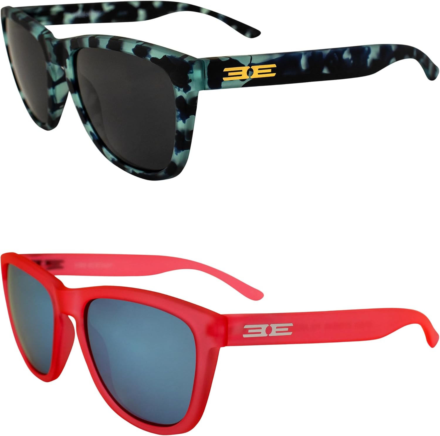 

Солнцезащитные очки Epoch Eyewear Vibe с поляризацией, женские и мужские, 2 пары: синие полупрозрачные с зеркальными линзами и розовые с синими зеркальными линзами, Demi-smoke/Pink-blue