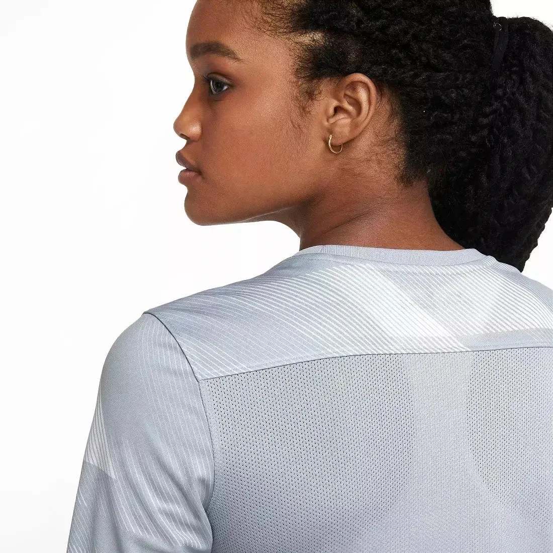 Женская вратарская футболка Nike Park IV серого цвета, модель Dri-FIT Activewear DSGL315, Grey — фото 4