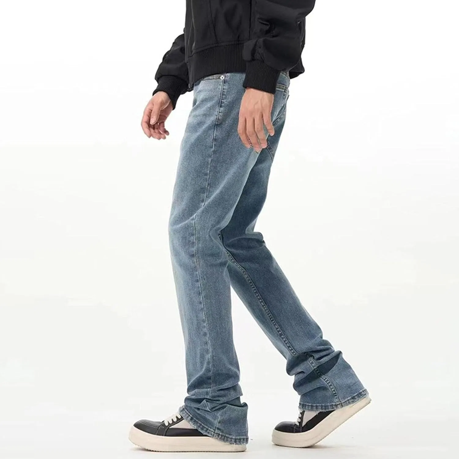 Джинсы с рваными элементами, Slim Fit, синий — фото 3