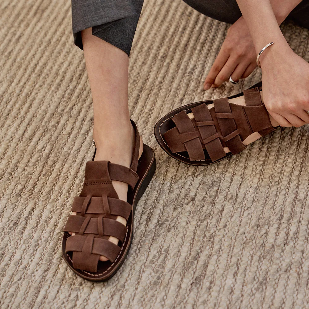 Мужские сандалии Michael Nubuck коричневые от Jerusalem Sandals