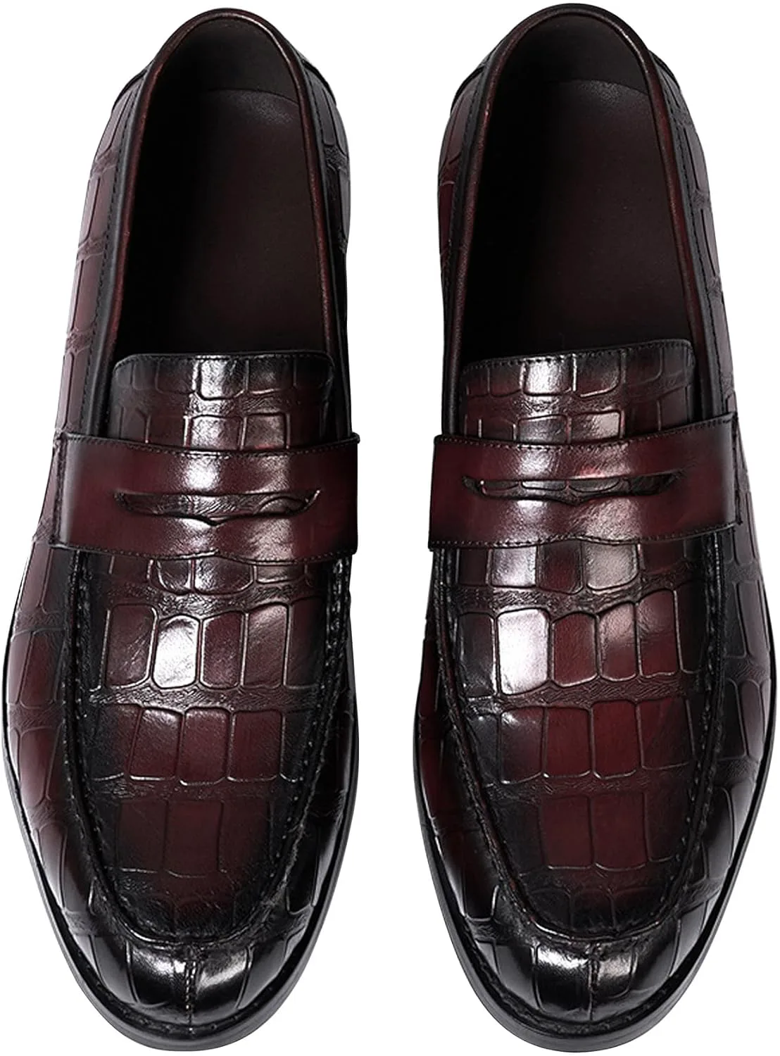 Мужские лоферы Santimon Mens Penny, формальные туфли на утяжке, из натуральной кожи с закругленным носком, мокасины для бизнеса и повседневной носки, для выпускного, свадьбы, комфортные модные туфли под смокинг для мужчин, красный