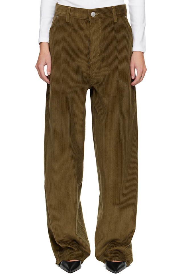 

Ami Paris Хлопковые брюки цвета хаки, свободного кроя