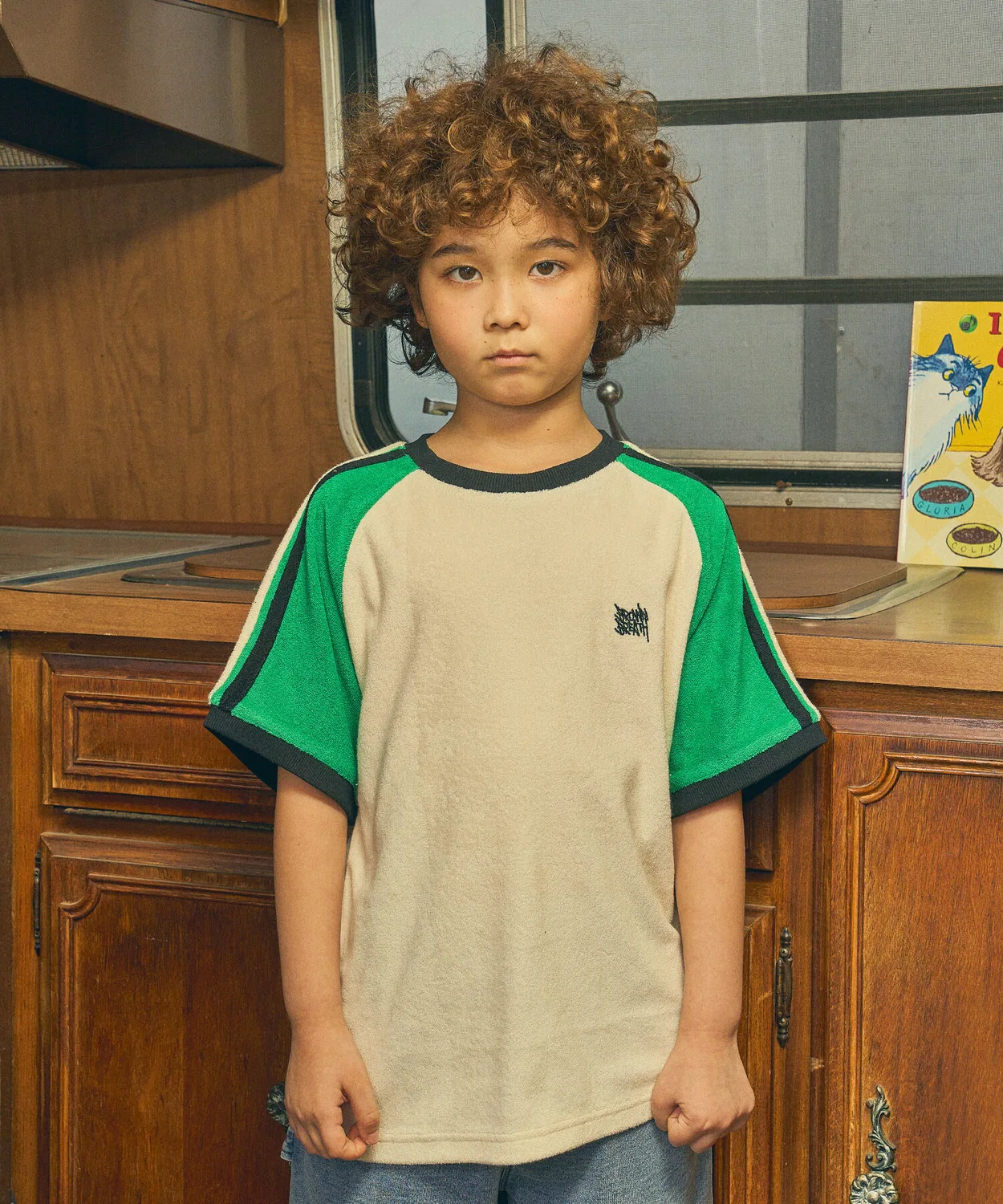 Детская футболка с биркой Terry зелёная от Brownbreath Kids