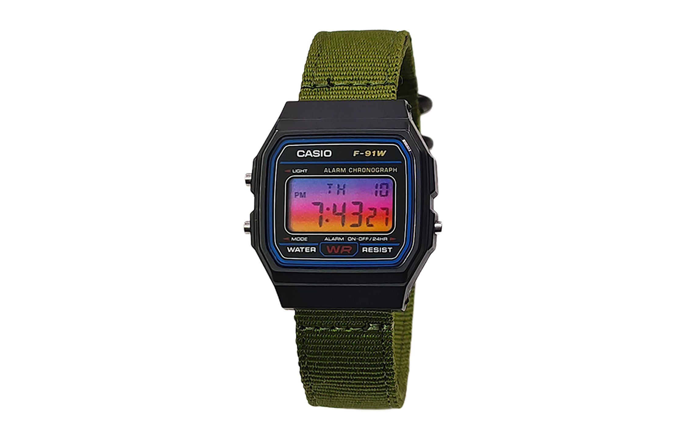 

CASIO Мужские часы Retrofit Series с кварцевым механизмом и нейлоновым ремешком, черный циферблат